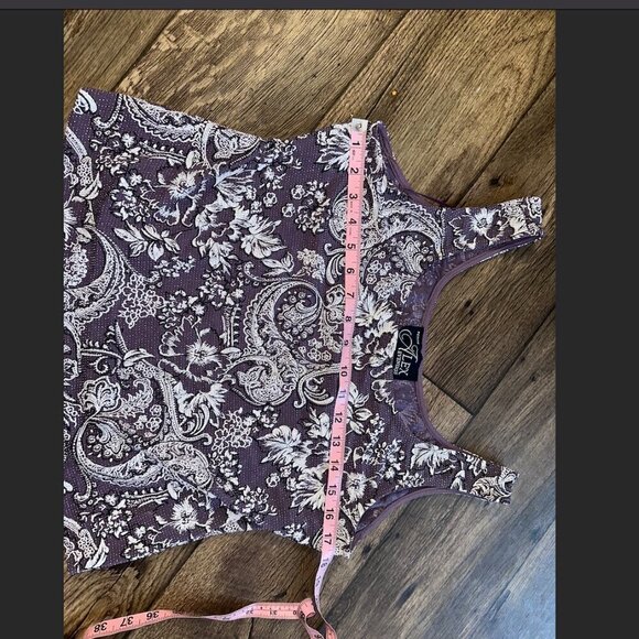 Purple Alex Evenings Floral Glitter Long Sleeve Collared Blazer Coat Large - Picture 7 of 16